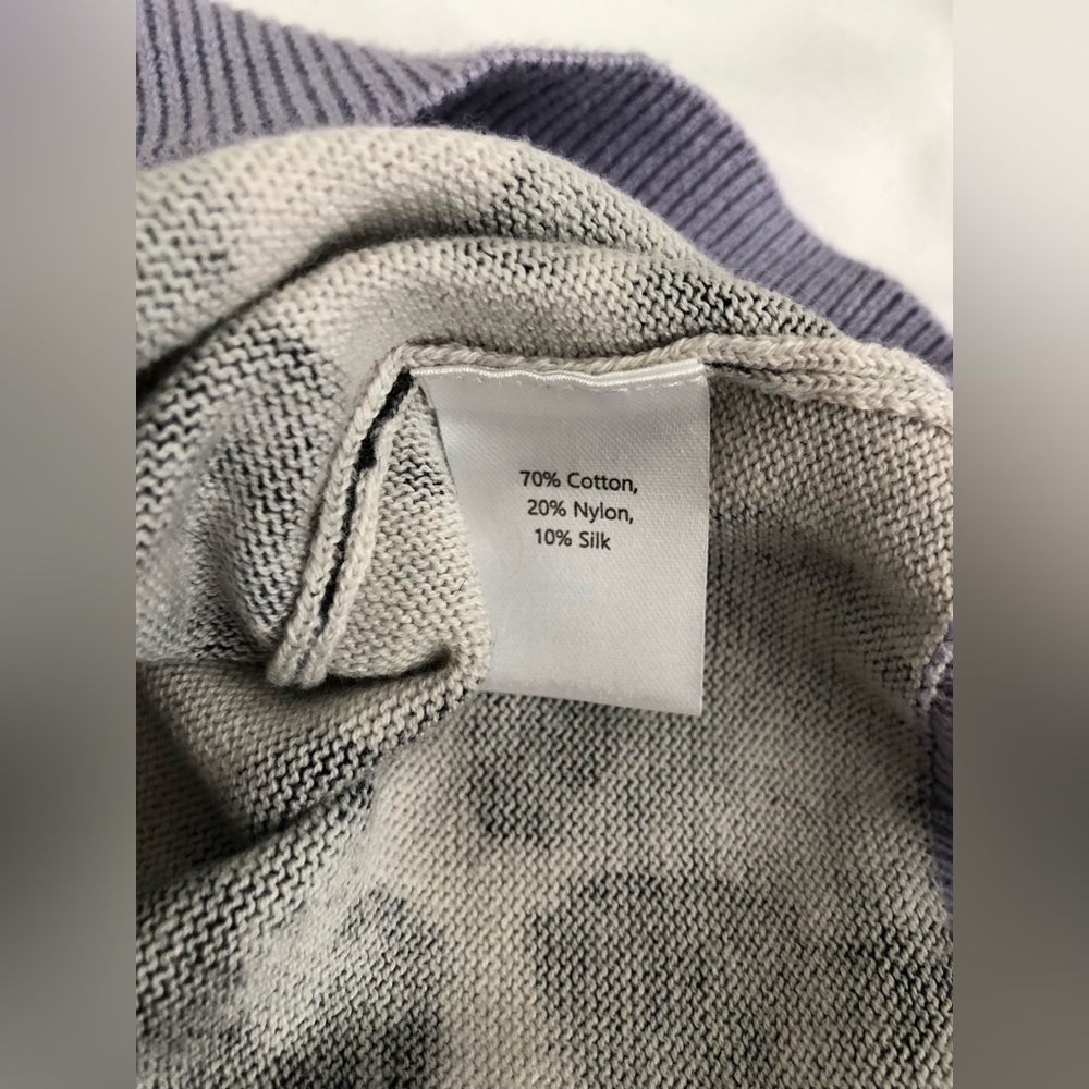 EUC Whispr super soft animal print with lavender trim silk blend sweater. - Picture 10 of 11